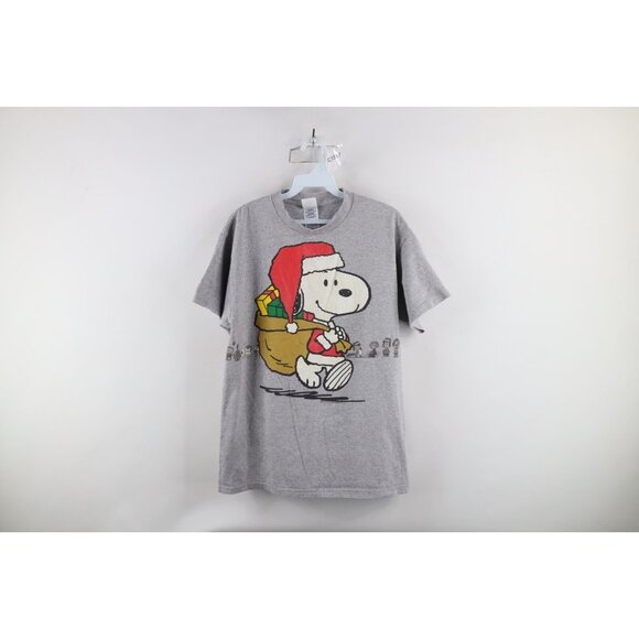 Vintage Other - Vintage 90s Peanuts Charlie Brown Mens Medium All Over Print Christmas T-Shirt